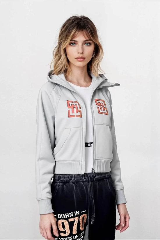 COWT Cropped Zip-Through Sweatshirt - IVORYNN