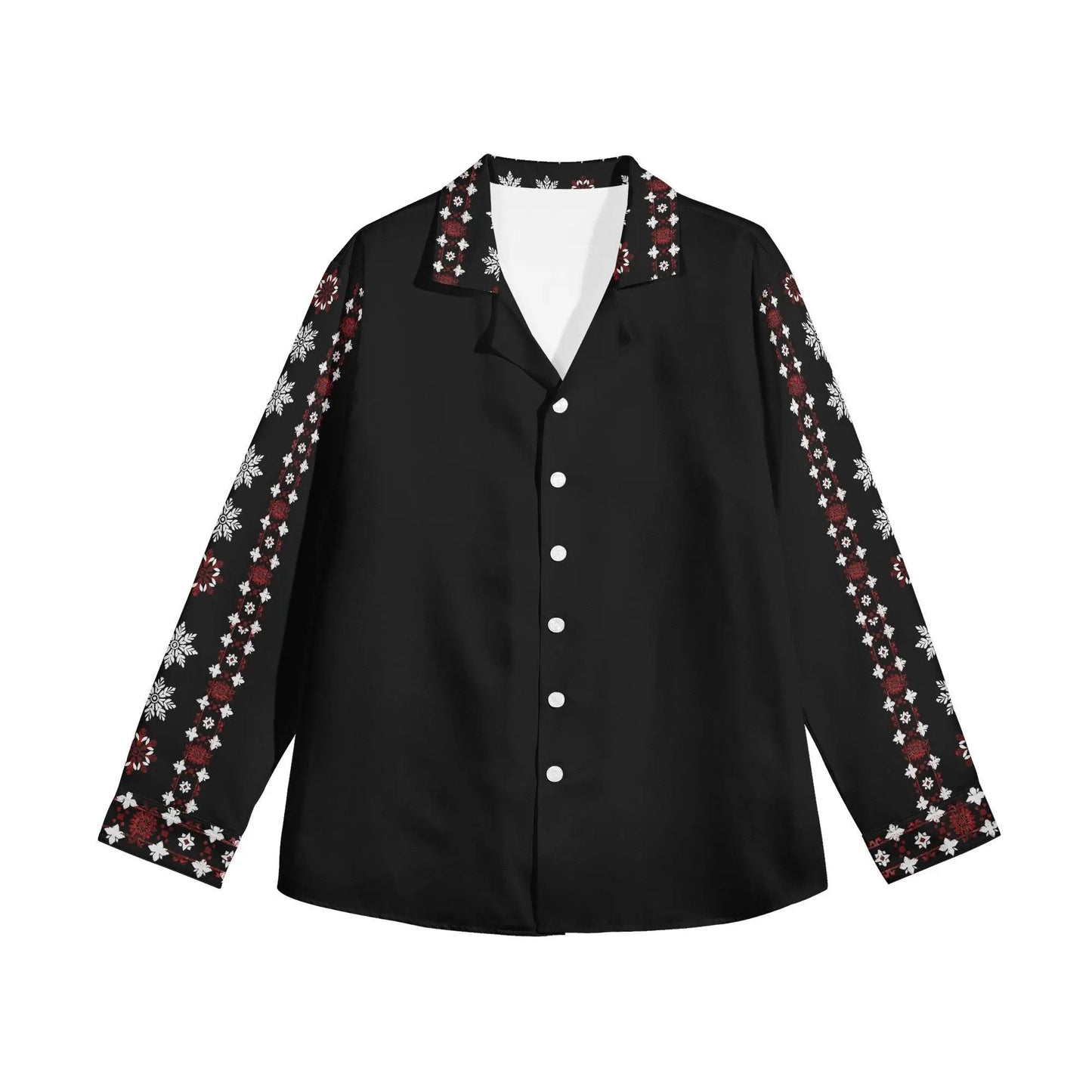 Casual Long Sleeve Button Down Black Shirt - IVORYNN
