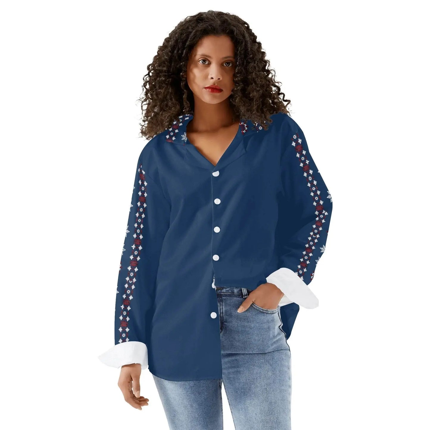 Casual Long Sleeve Button Down Shirt - IVORYNN