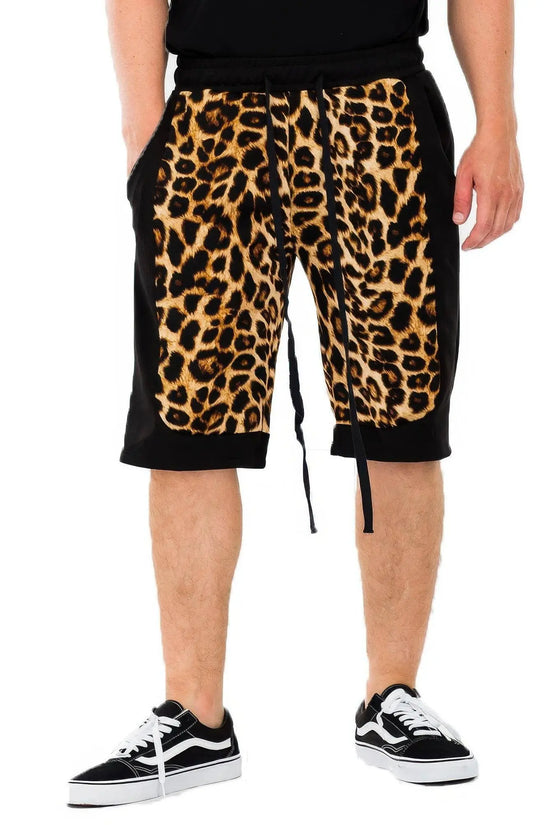 Casual Unique Cheetah Contrast Shorts - IVORYNN