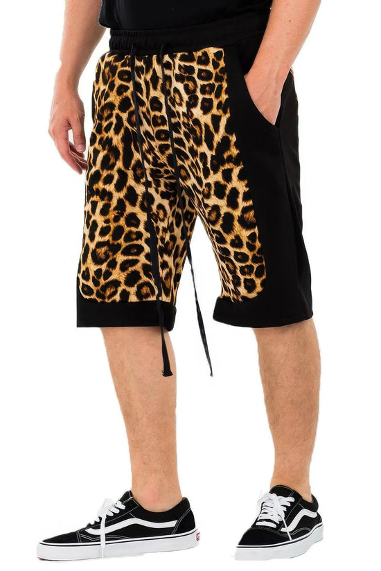 Casual Unique Cheetah Contrast Shorts - IVORYNN