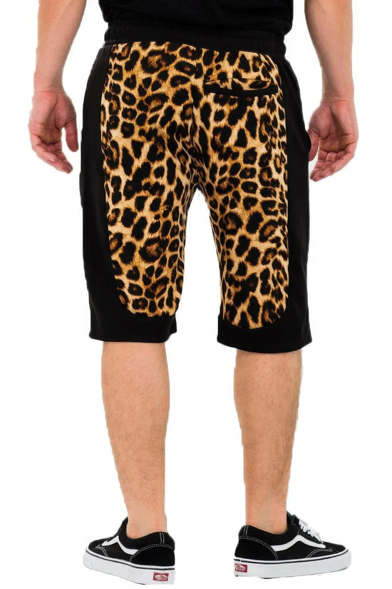 Casual Unique Cheetah Contrast Shorts - IVORYNN
