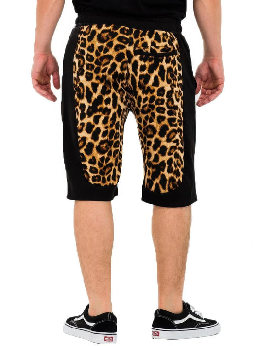 Casual Unique Cheetah Contrast Shorts