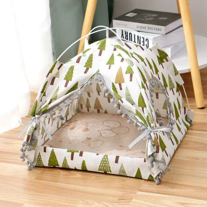 Cat Tent Cat Cat House Enclosed Pet Bed - IVORYNN