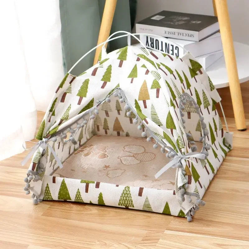 Cat Tent Cat Cat House Enclosed Pet Bed - IVORYNN