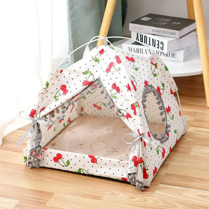 Cat Tent Cat Cat House Enclosed Pet Bed - IVORYNN