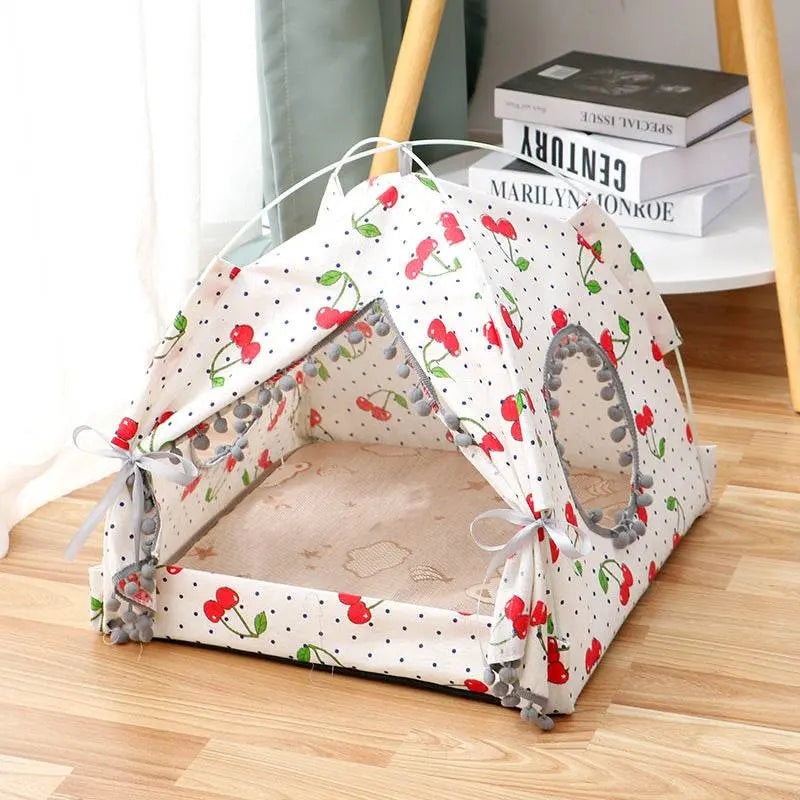 Cat Tent Cat Cat House Enclosed Pet Bed - IVORYNN