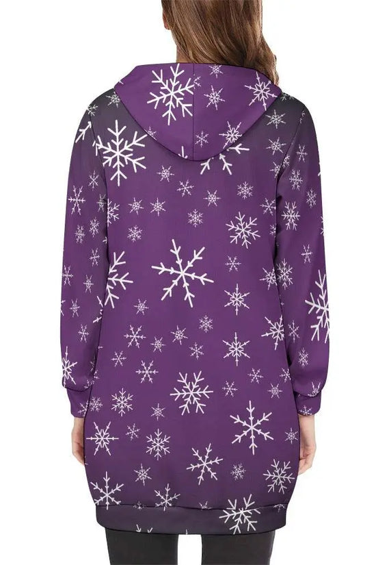 Christams snow long Hoodie Jakcet - Purple - IVORYNN