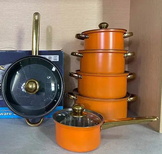 Classic 12 Pieces Stainless Steel Panelas Cookware Set - IVORYNN