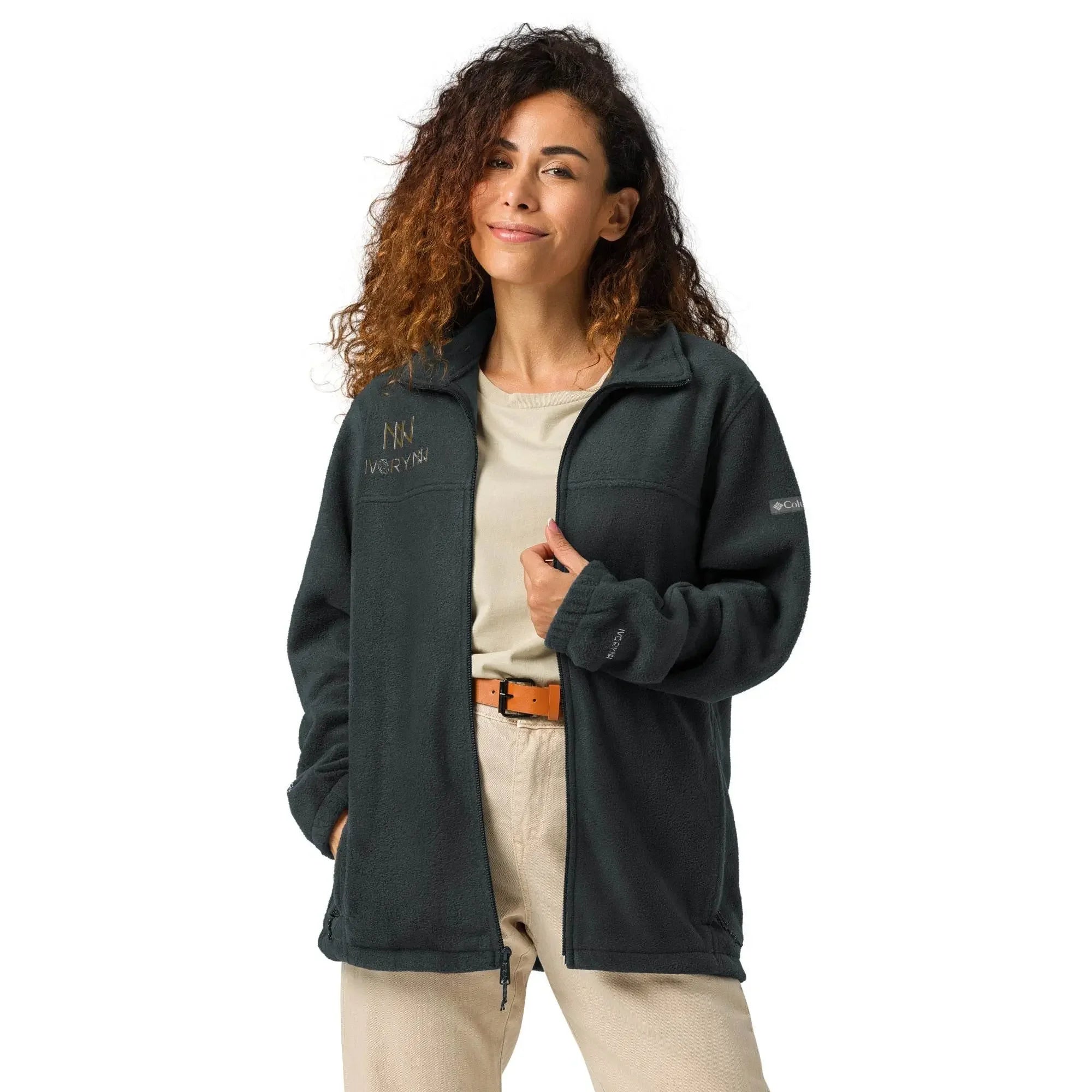 Classic Black Unisex Columbia Fleece Jacket - IVORYNN