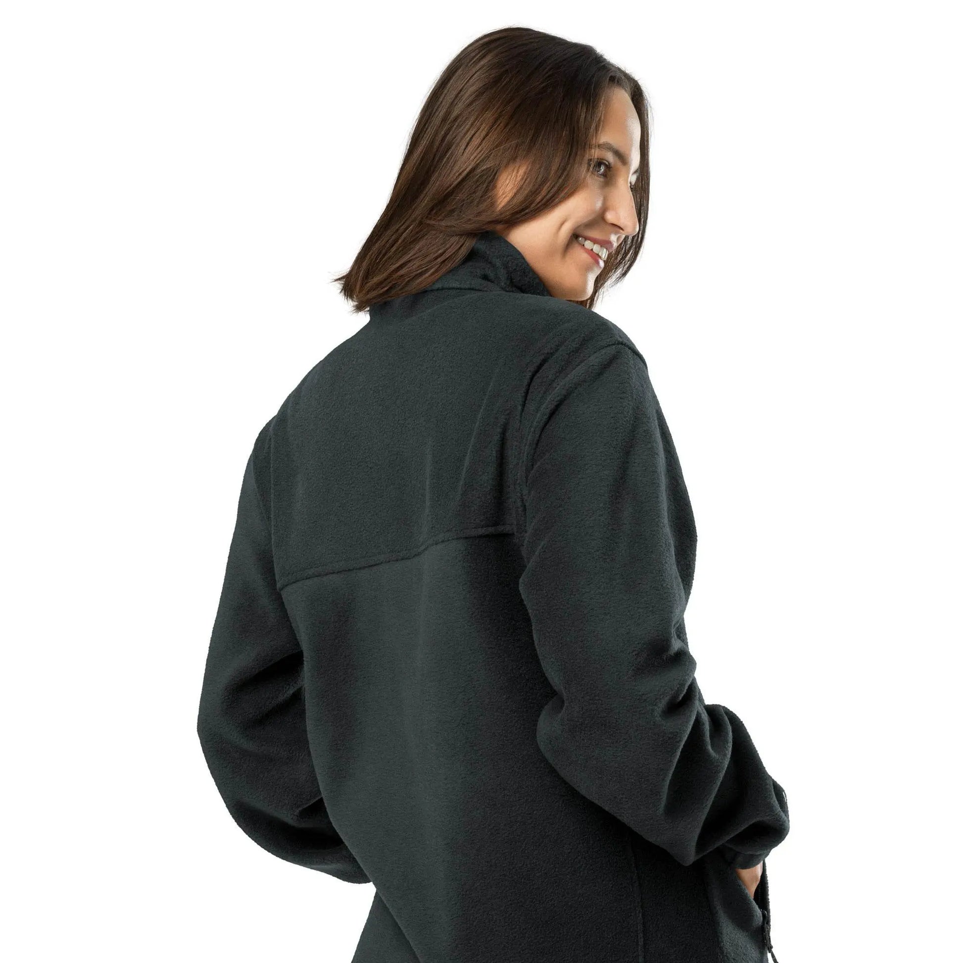 Classic Black Unisex Columbia Fleece Jacket - IVORYNN