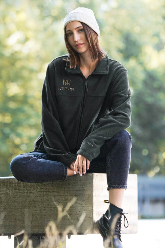 Classic Black Unisex Columbia Fleece Jacket - IVORYNN