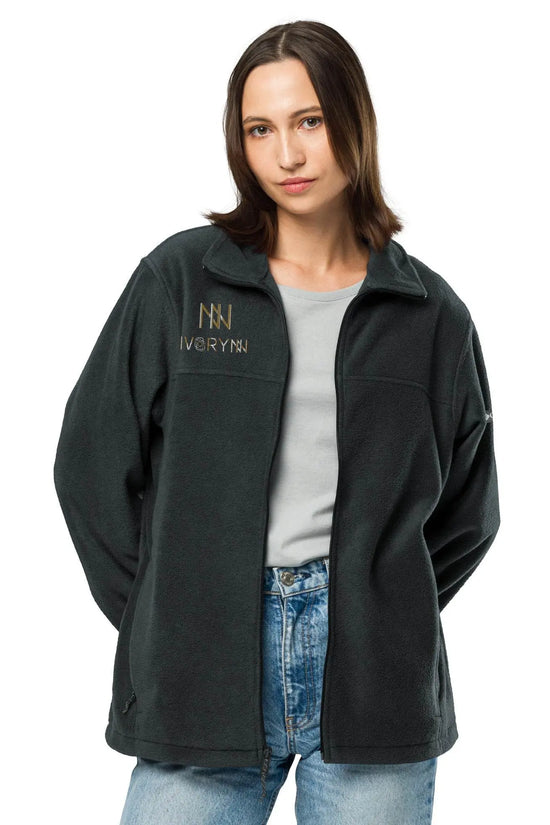 Classic Black Unisex Columbia Fleece Jacket - IVORYNN