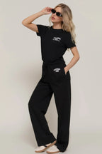 Classic Versatile Waistband Black Sweatpants - IVORYNN