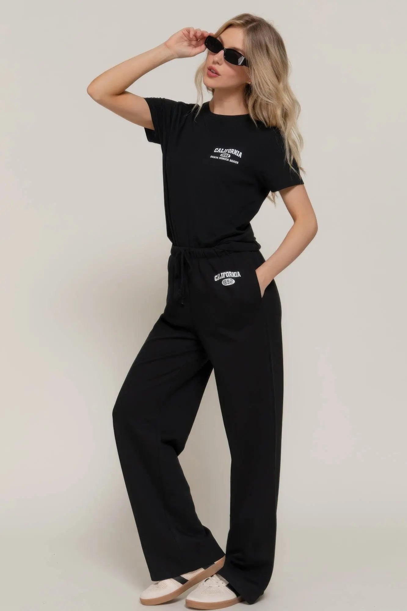 Classic Versatile Waistband Black Sweatpants - IVORYNN