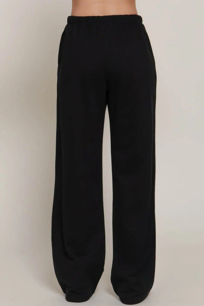 Classic Versatile Waistband Black Sweatpants - IVORYNN