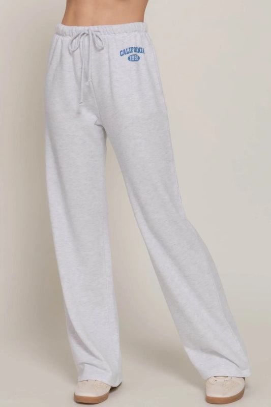 Classic Versatile Waistband Silver Sweatpants