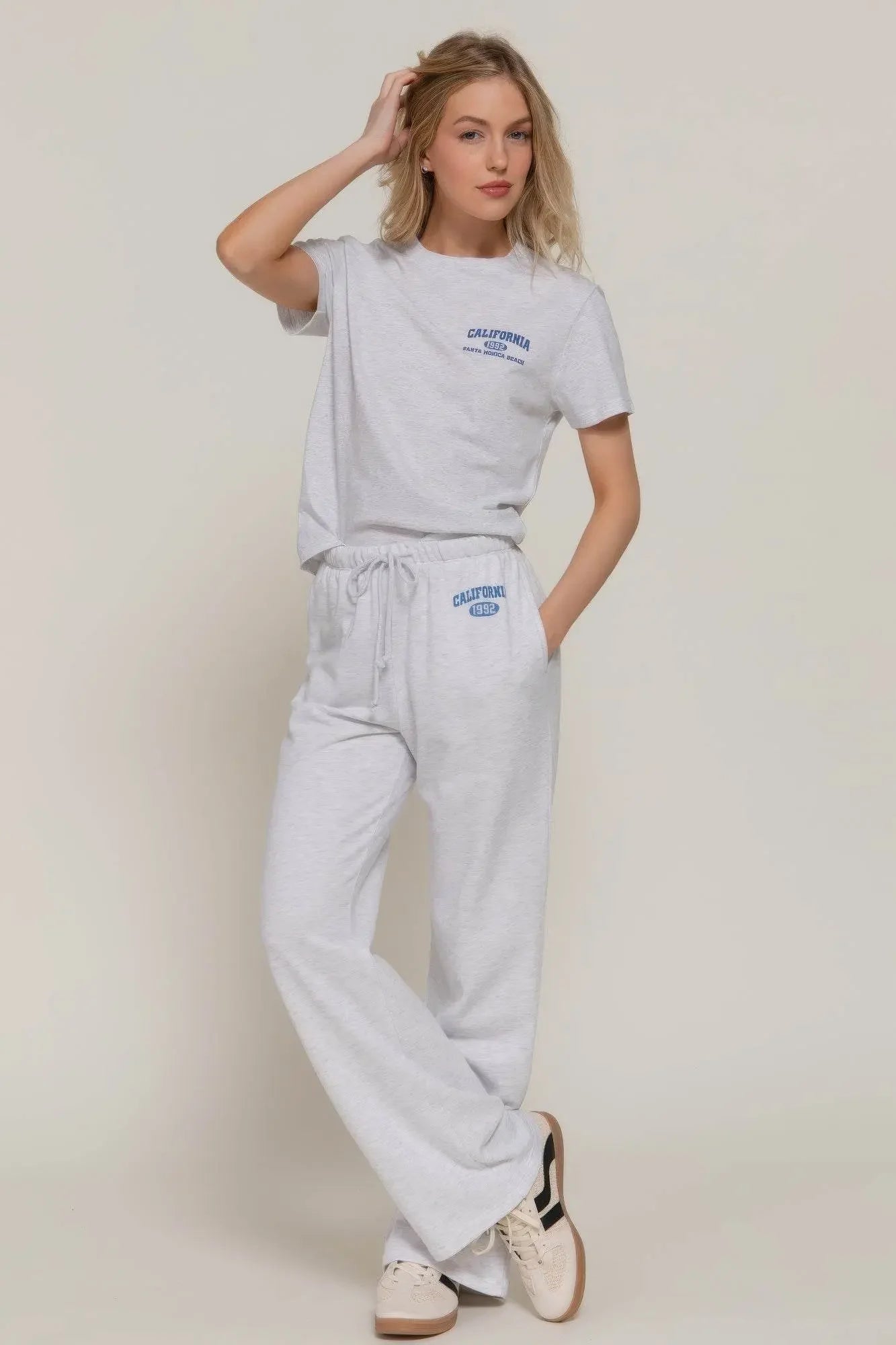 Classic Versatile Waistband Silver Sweatpants - IVORYNN