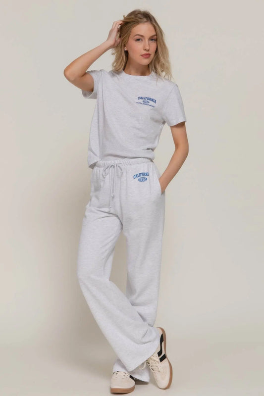 Classic Versatile Waistband Silver Sweatpants