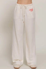 Classic Versatile Waistband White Sweatpants - IVORYNN