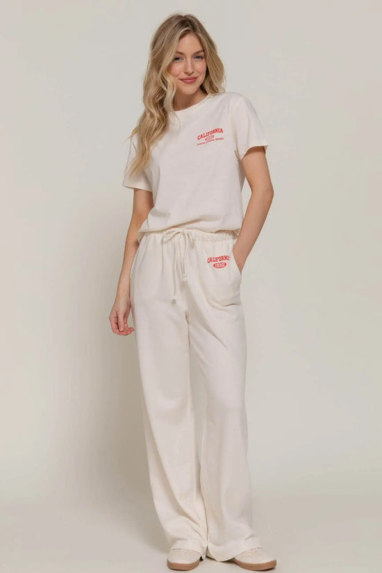 Classic Versatile Waistband White Sweatpants - IVORYNN