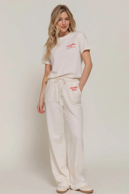 Classic Versatile Waistband White Sweatpants - IVORYNN