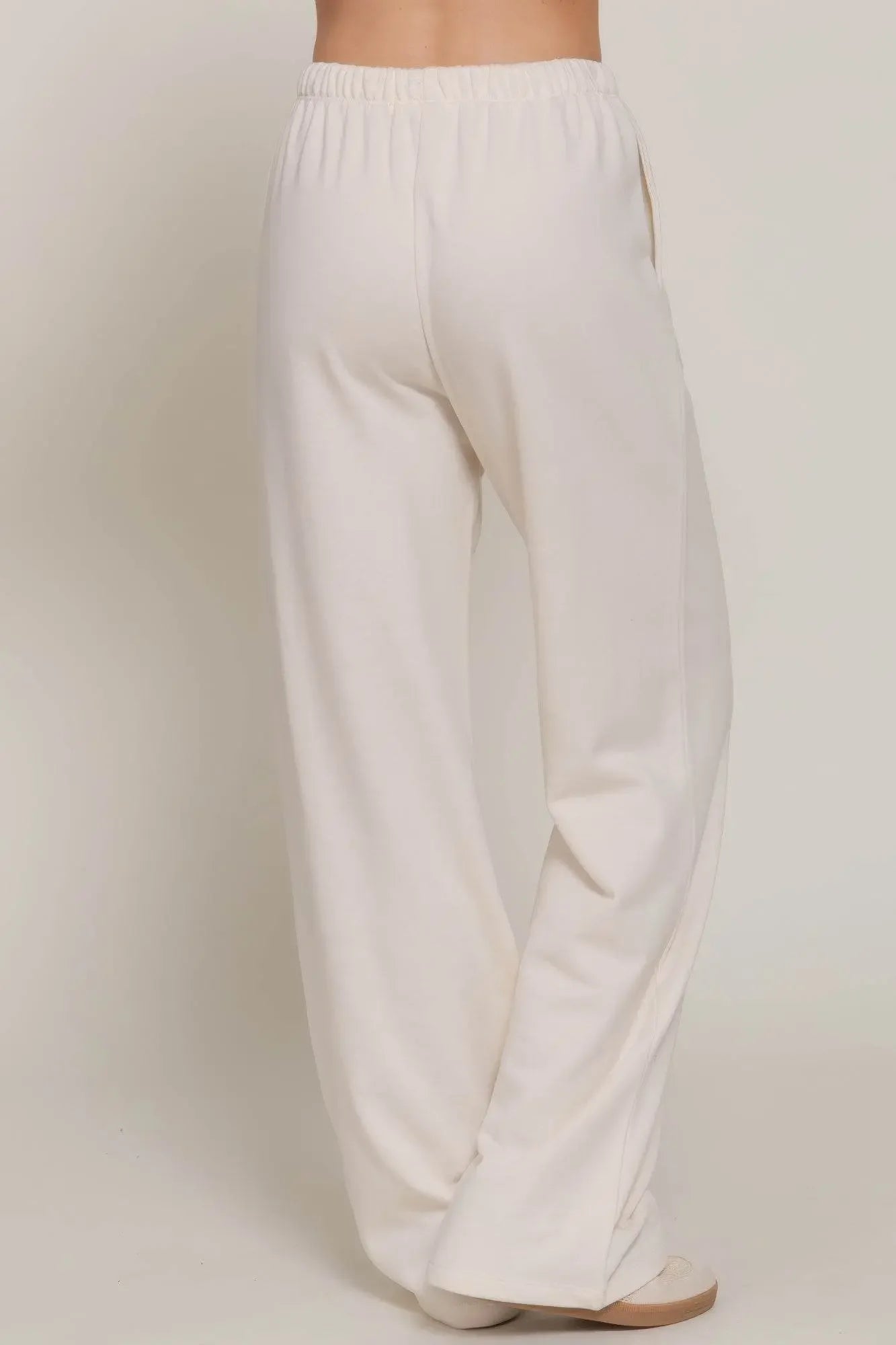 Classic Versatile Waistband White Sweatpants - IVORYNN