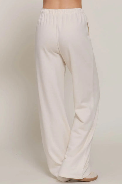 Classic Versatile Waistband White Sweatpants - IVORYNN