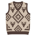 Classic Vintage V-neck Brown Men Knitted vest - IVORYNN