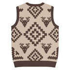 Classic Vintage V-neck Brown Men Knitted vest - IVORYNN