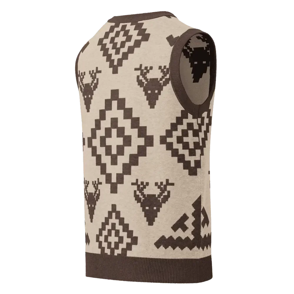 Classic Vintage V-neck Brown Men Knitted vest - IVORYNN