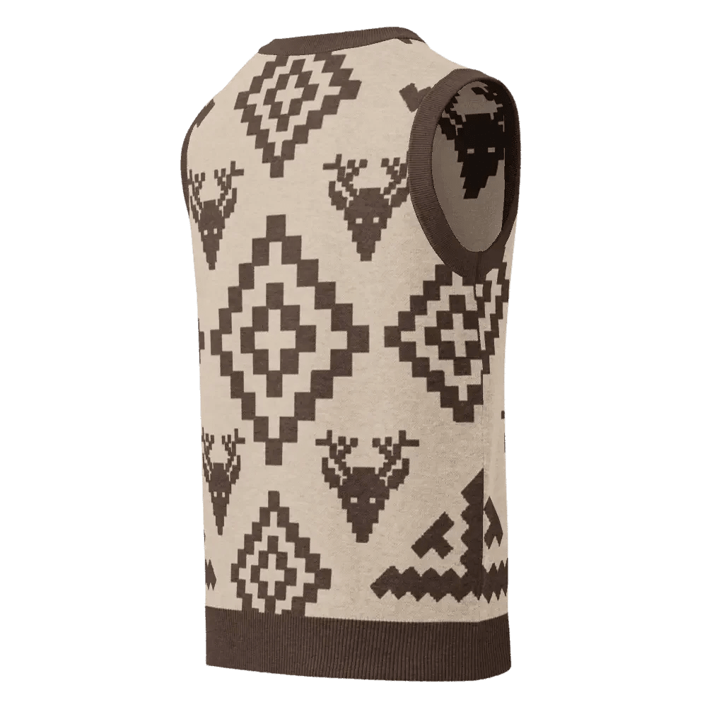 Classic Vintage V-neck Brown Men Knitted vest - IVORYNN