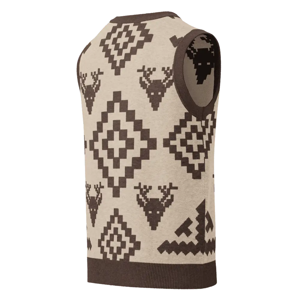 Classic Vintage V-neck Brown Men Knitted vest - IVORYNN