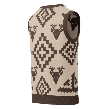 Classic Vintage V-neck Brown Men Knitted vest - IVORYNN