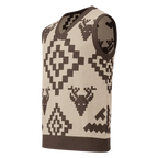 Classic Vintage V-neck Brown Men Knitted vest - IVORYNN