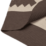 Classic Vintage V-neck Brown Men Knitted vest - IVORYNN