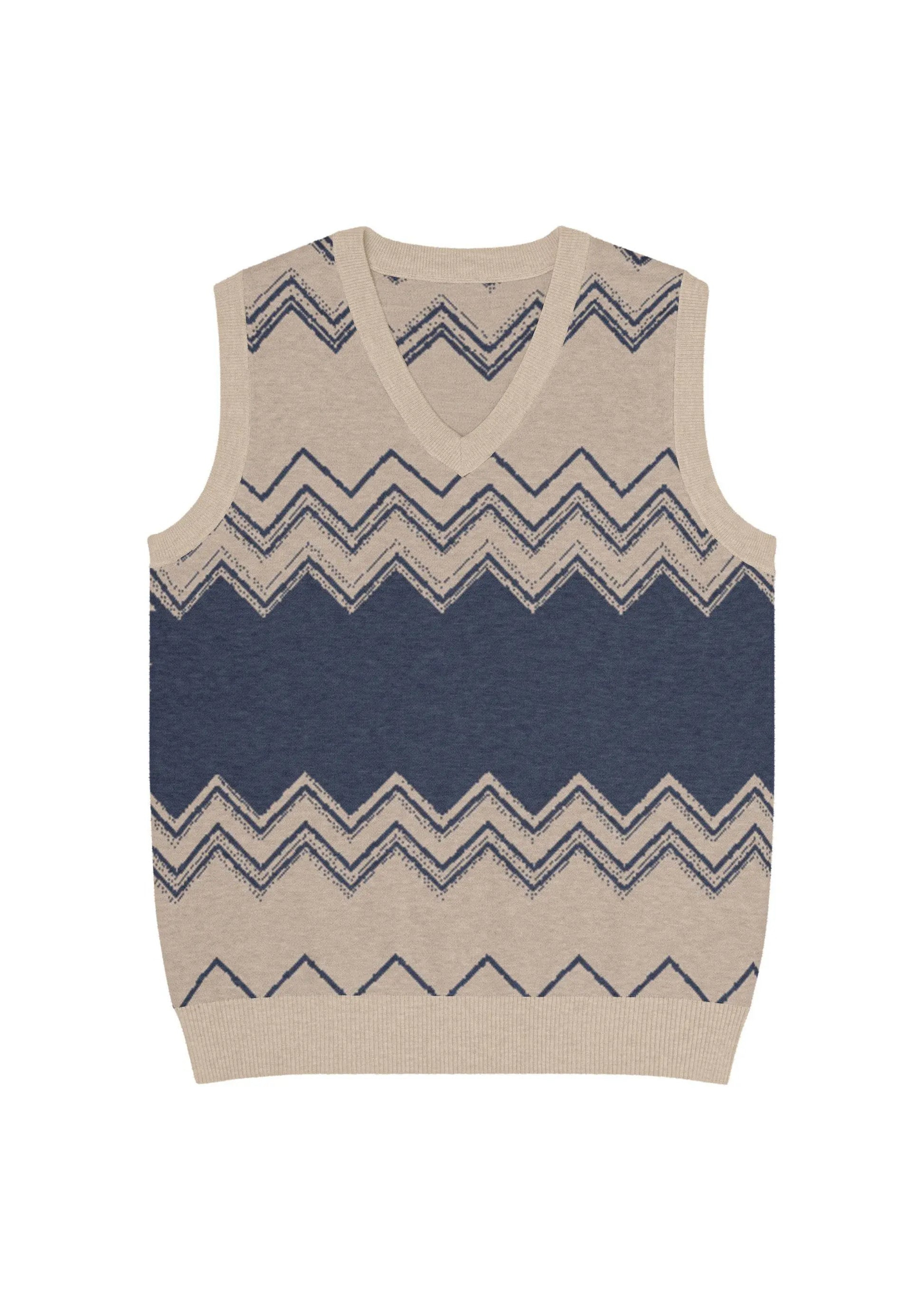 Classic Vintage V-neck Men Knitted vest - IVORYNN