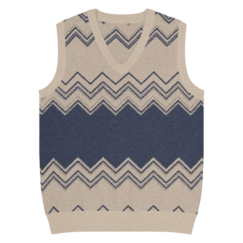 Classic Vintage V-neck Men Knitted vest - IVORYNN