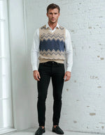 Classic Vintage V-neck Men Knitted vest - IVORYNN