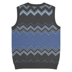 Classic Vintage V-neck Navy Gray Men Knitted vest - IVORYNN