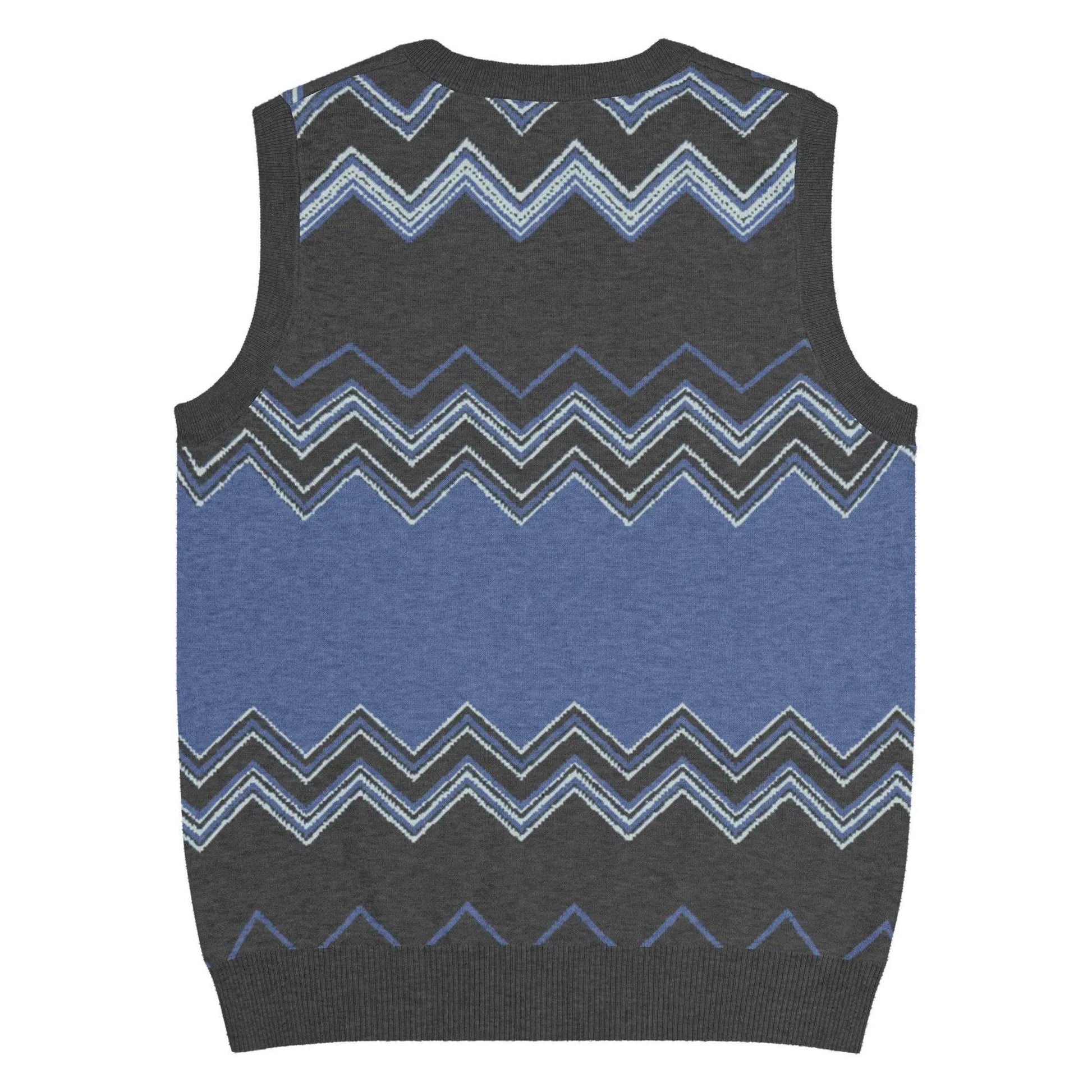 Classic Vintage V-neck Navy Gray Men Knitted vest - IVORYNN