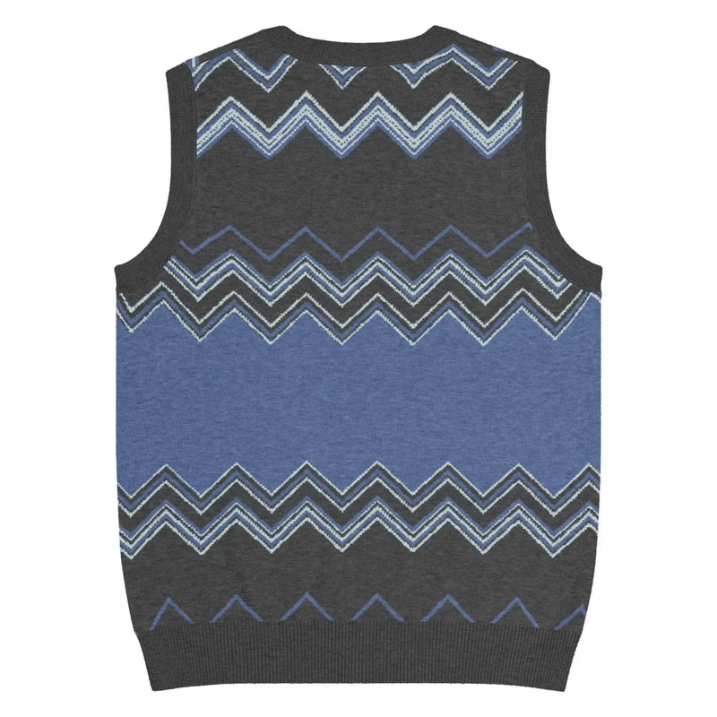 Classic Vintage V-neck Navy Gray Men Knitted vest - IVORYNN