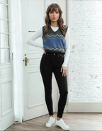 Classic Vintage V-neck Navy Gray Women Knitted vest - IVORYNN
