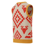 Classic Vintage V-neck Orange Women Knitted vest - IVORYNN