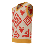 Classic Vintage V-neck Orange Women Knitted vest - IVORYNN
