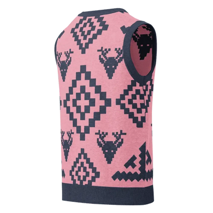 Classic Vintage V-neck Pink Men Knitted vest - IVORYNN