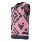 Classic Vintage V-neck Pink Men Knitted vest - IVORYNN