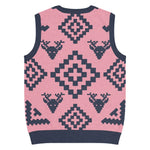 Classic Vintage V-neck Pink Men Knitted vest - IVORYNN