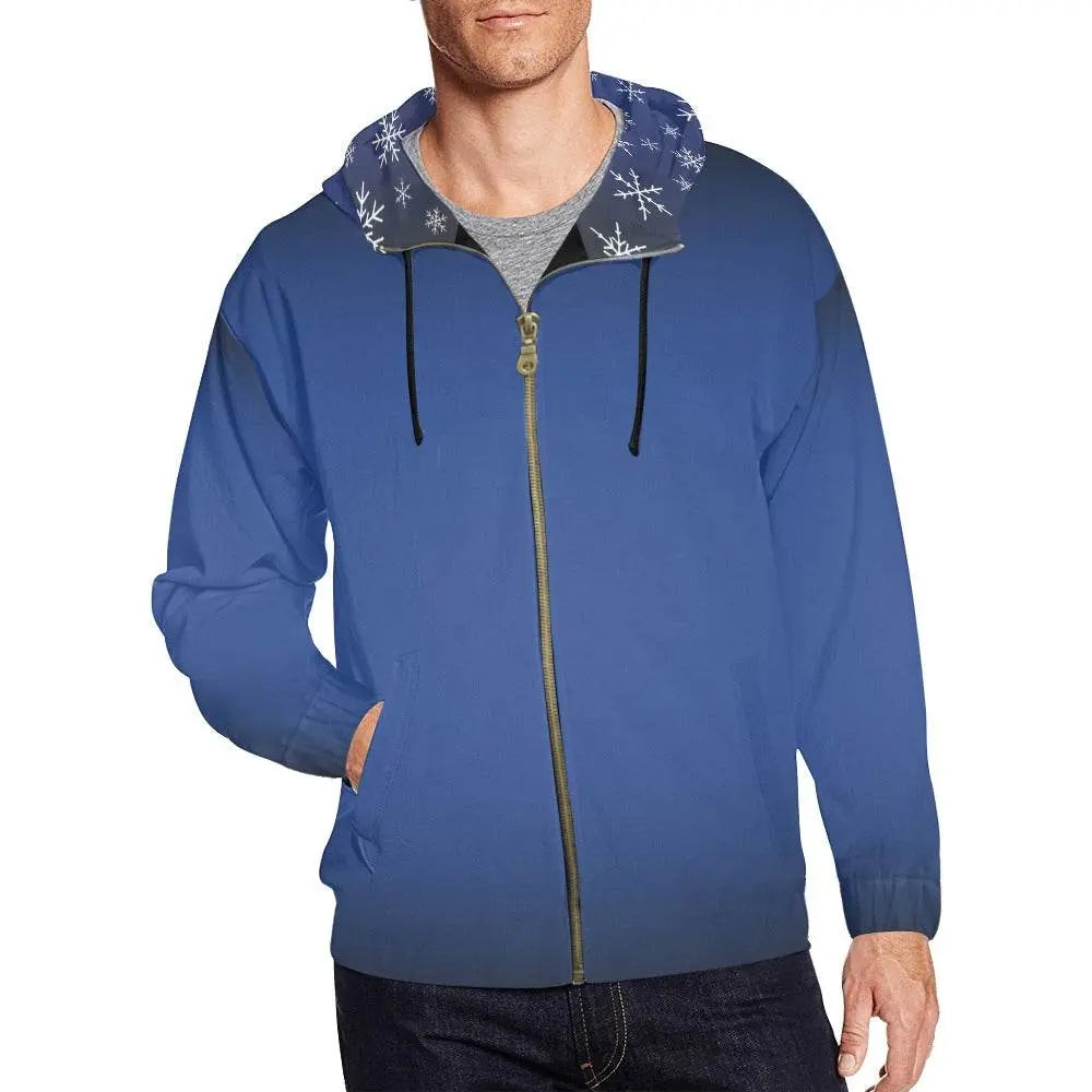 Classic Zip Azure Blue Hoodie - IVORYNN
