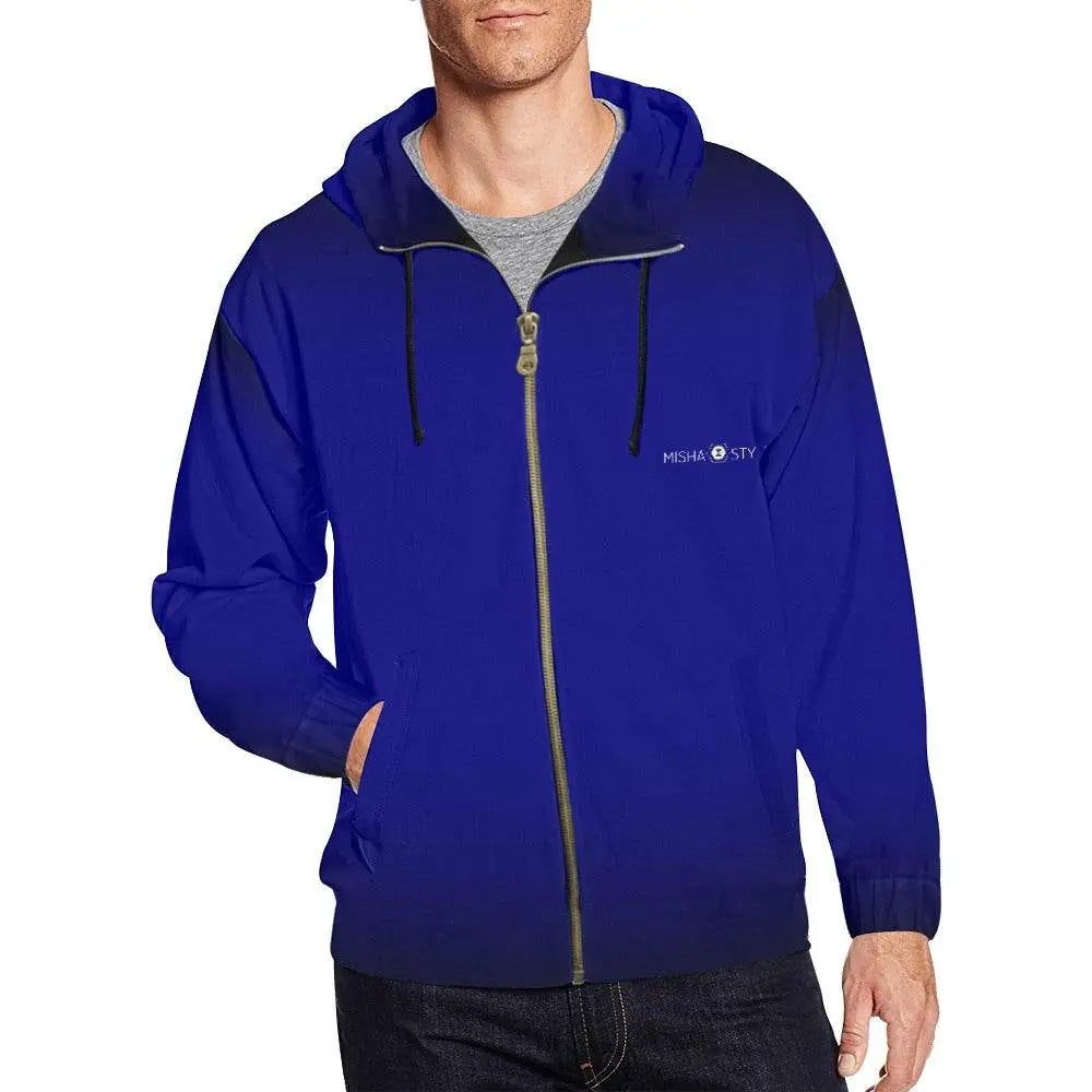 Classic Zip Royal Blue Hoodie - IVORYNN